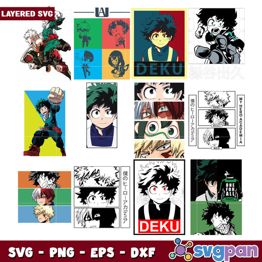 My Hero Academia SVG Bundle Deku & Friends