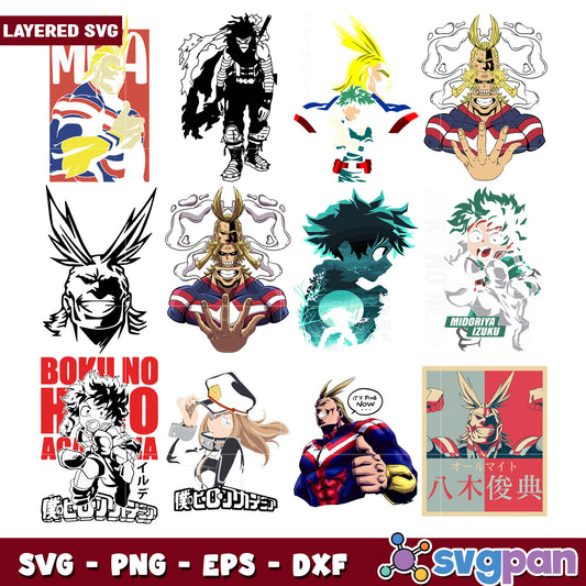 My Hero Academia SVG Bundle for Craft Projects