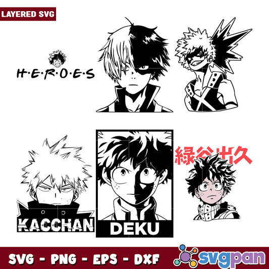 My Hero Academia SVG Bundle for Crafting Projects
