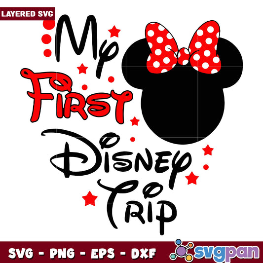 My first birthday trip disney minnie svg, Disney characters svg, Digital Download