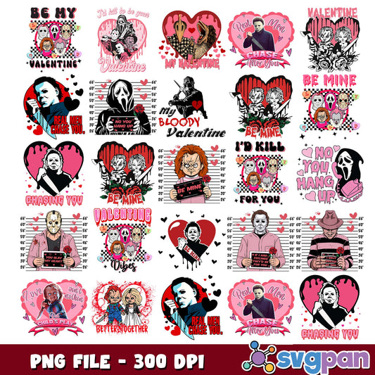 My bloody valentine png bundle, halloween candy png, valentines day png