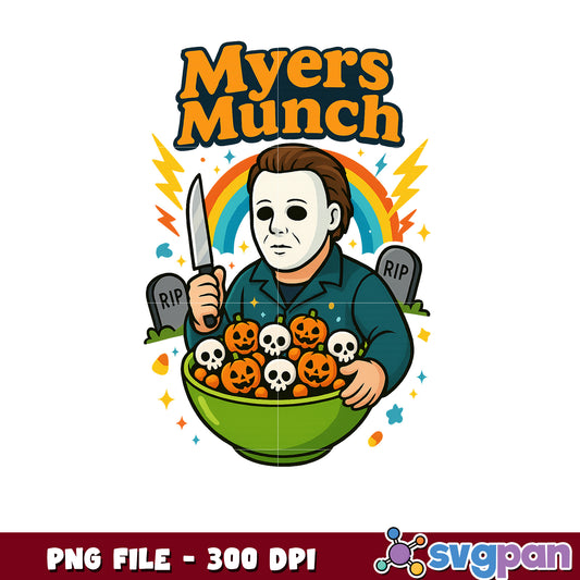 Myers munch png, spooky autumn png, fall season png