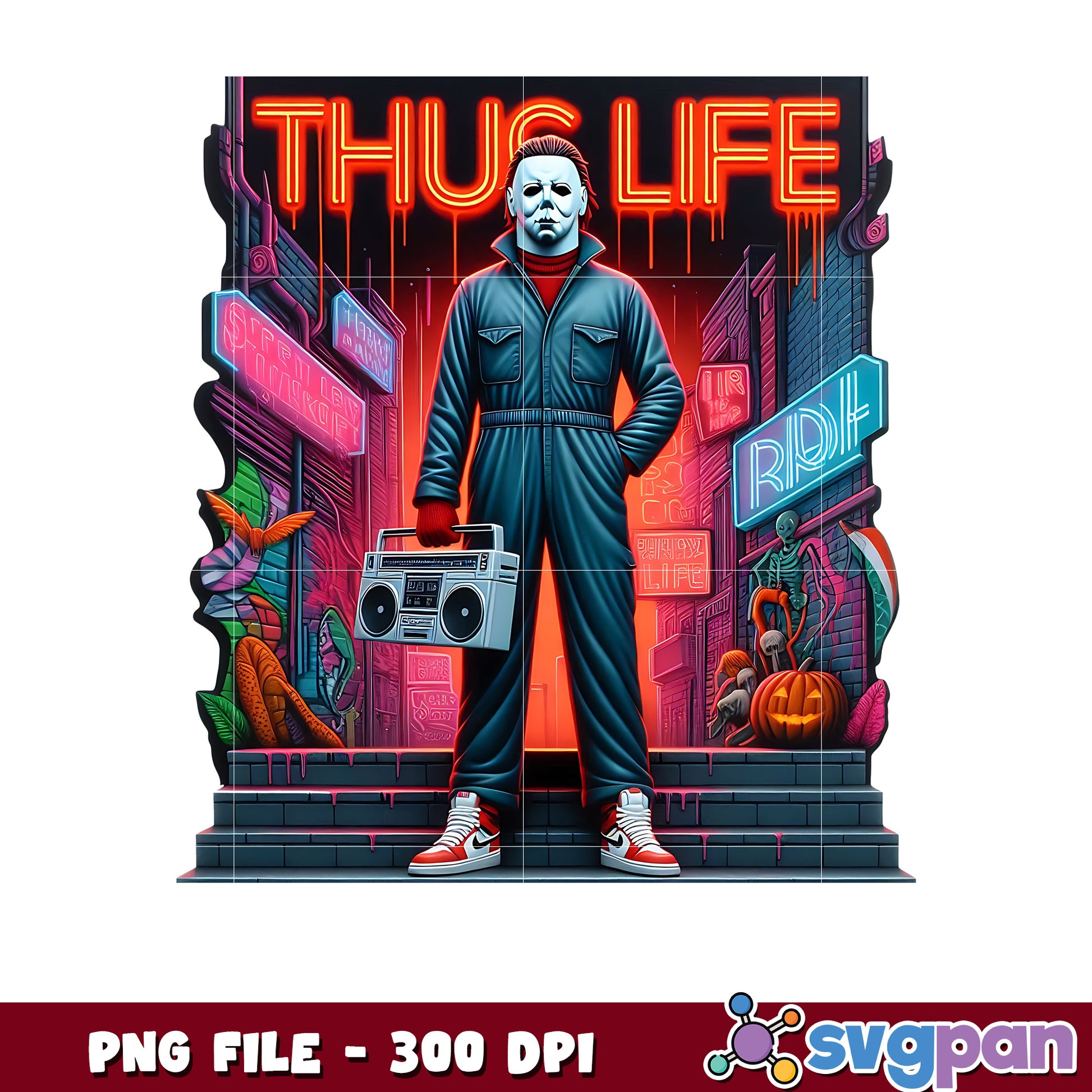 Myers thug life png, halloween vacation png, halloween toys png