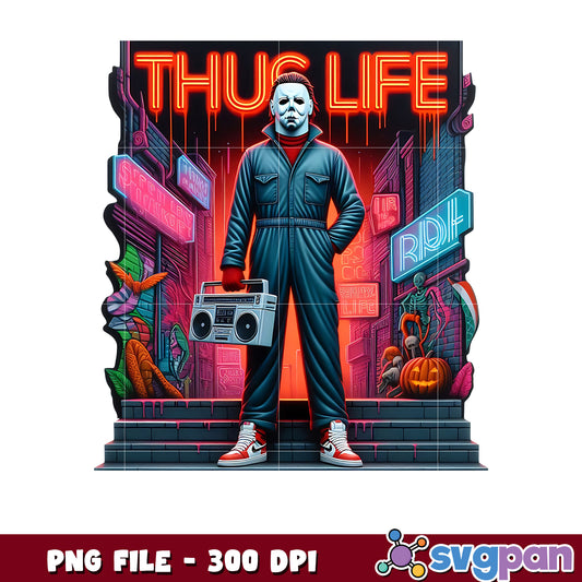 Myers thug life png, halloween vacation png, halloween toys png