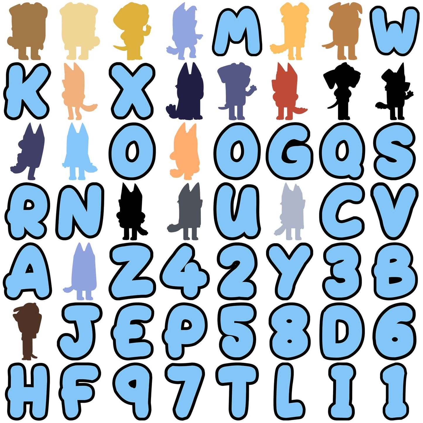 My family bluey svg bundle, bluey and bingo svg, bingo bluey svg
