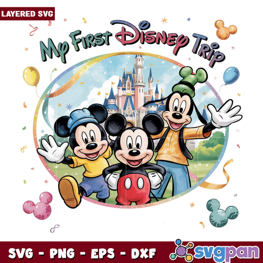 My first disney trip design png, disney summer vacation png, disney princess​ png