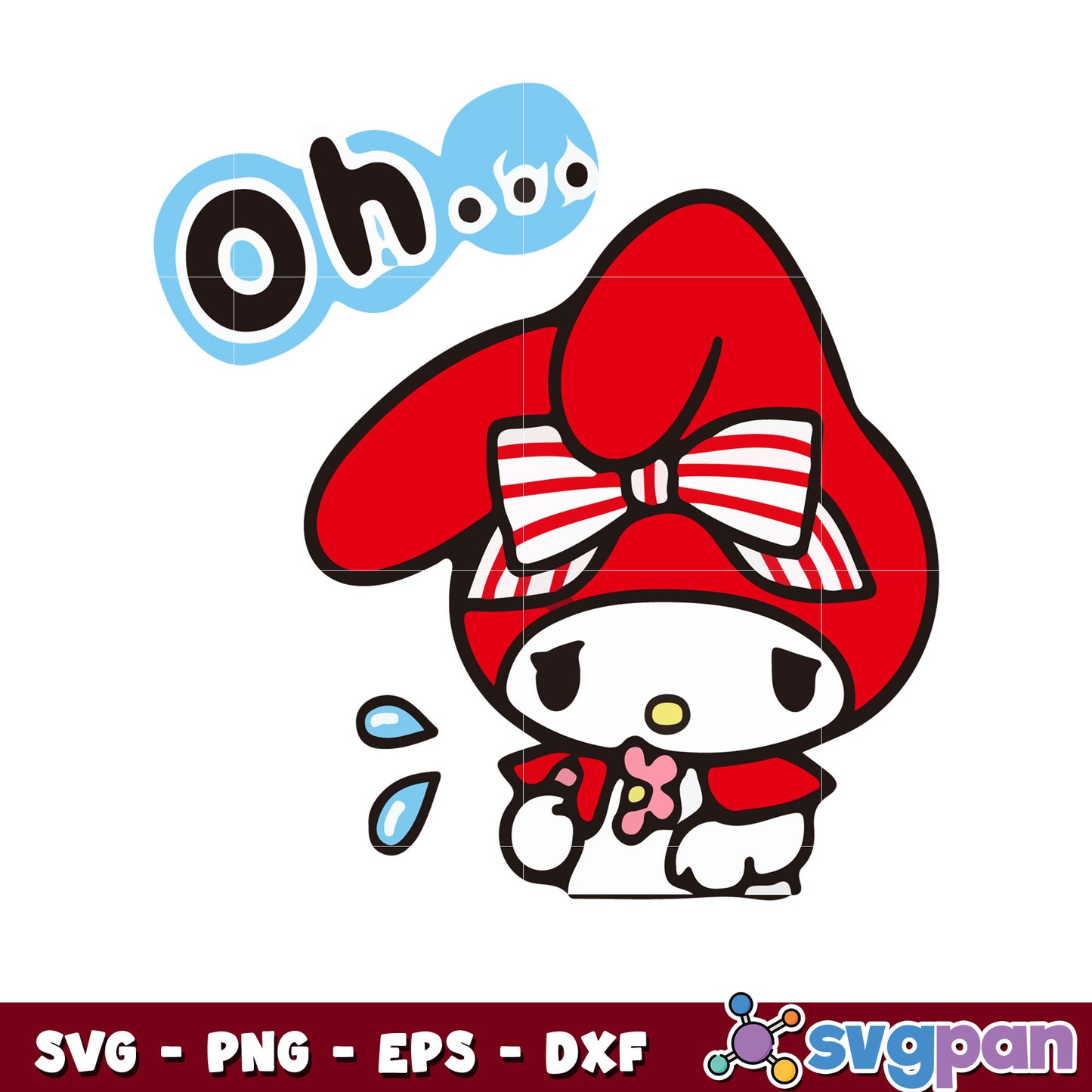 My melody red sad design svg, hello kitty svg, my melody svg