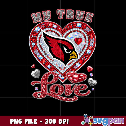 My true arizona cardinals heart png, nfl teams 2025 png, nfl arizona shirt png