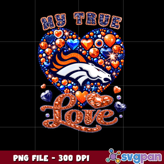 My true denver broncos heart png, nfl teams 2025 png, nfl broncos shirt png
