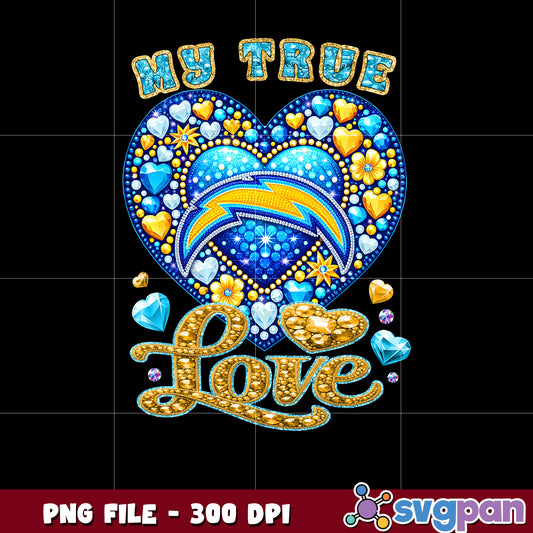 My true heart los angeles chargers png, nfl teams 2025 png, nfl chagers shirt png
