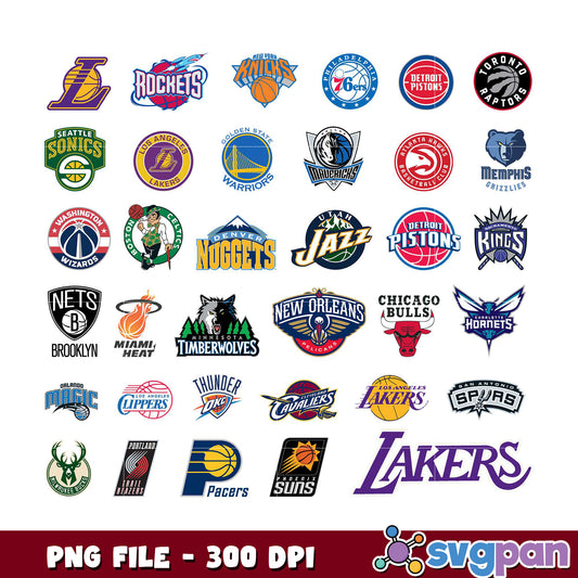 NBA Team Logos PNG Bundle 300 DPI