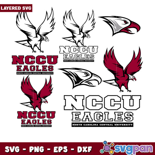 NCCU Eagles SVG Bundle Layered Designs