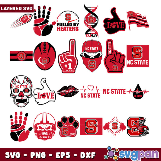 NC State SVG Bundle 20 Layered Designs