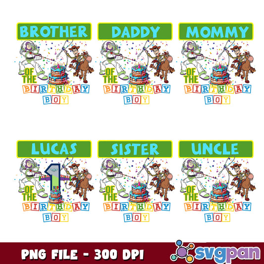 Name of the birthday boy toy story png bundle