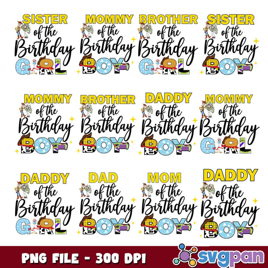 Name of the toy story birthday png bundle