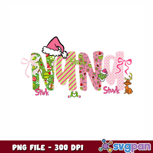 Nana christmas text png, christmnas grinch png, the grinch png