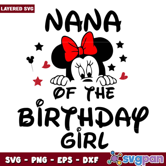 Nana of the Birthday Girl SVG