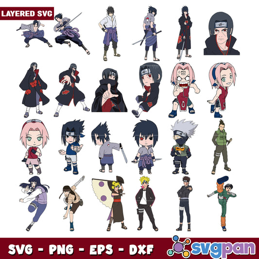 Naruto Character Bundle SVG Files for Crafting 