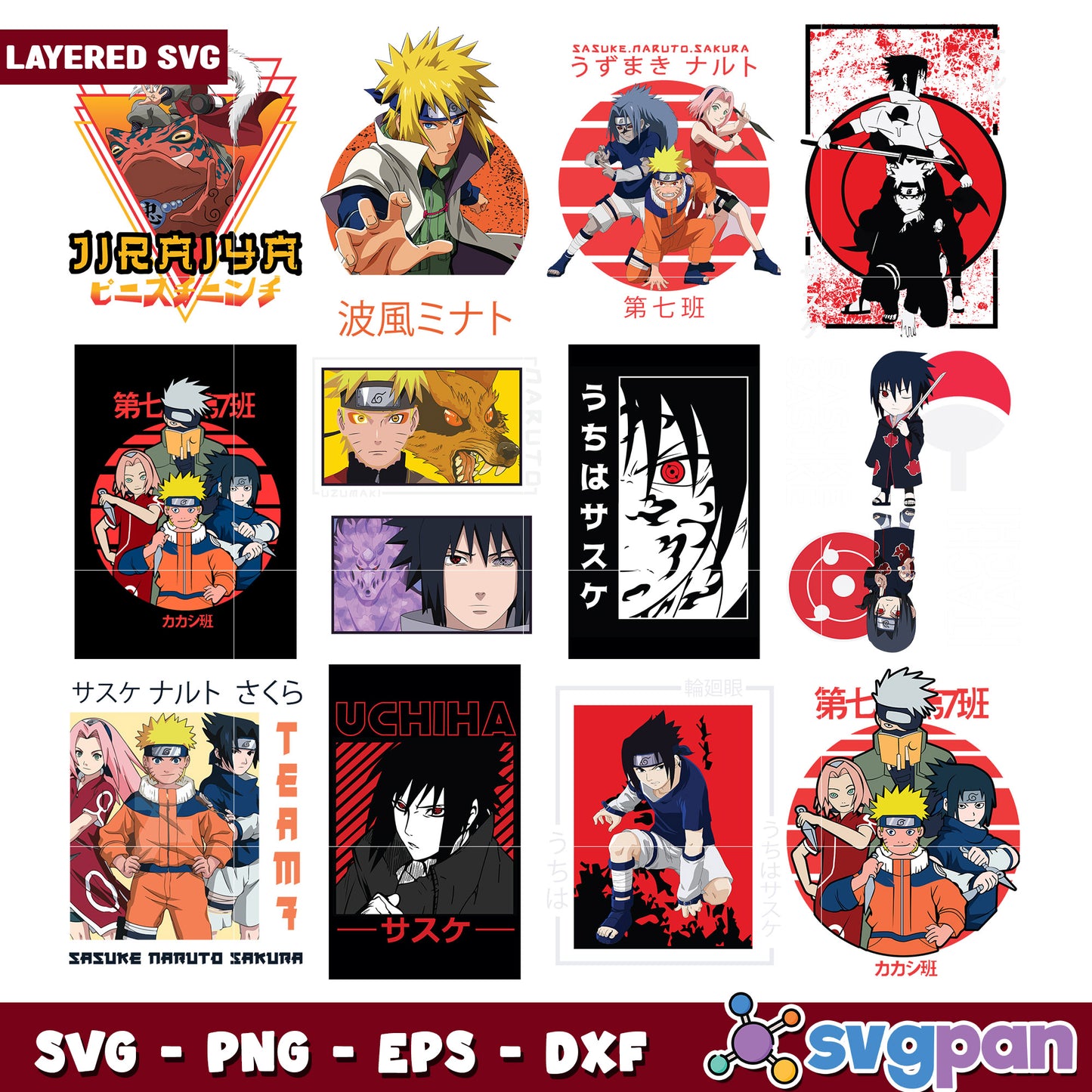 Naruto Character Bundle SVG for Craft Projects