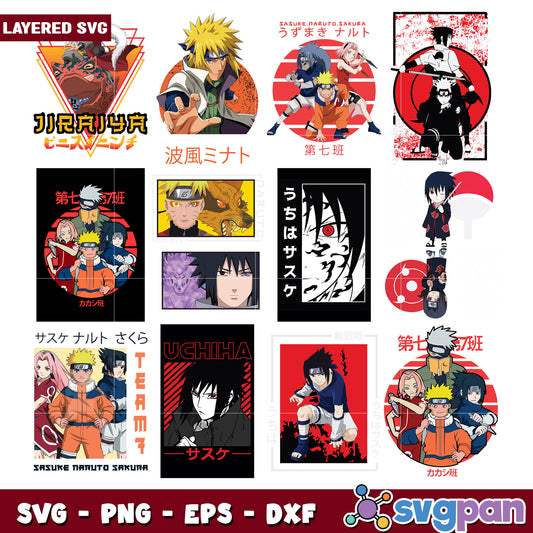Naruto Character Bundle SVG for Craft Projects
