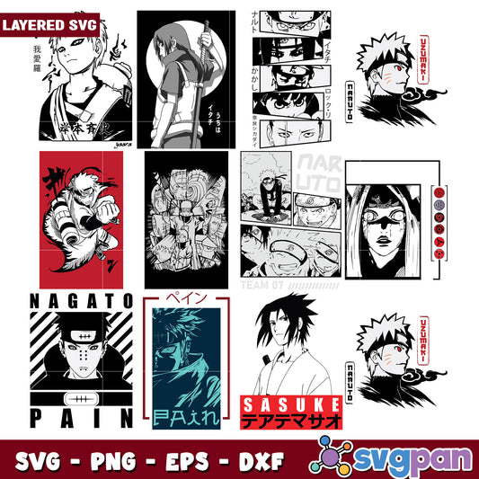 Naruto Character Bundle SVG for Crafting Projects