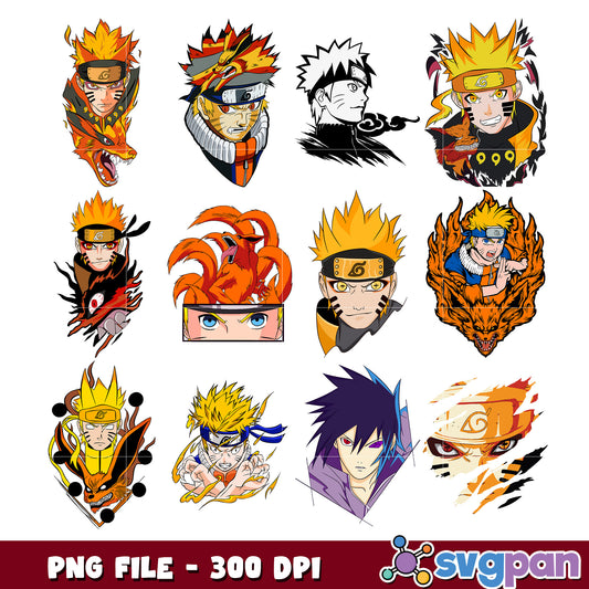 Naruto Character PNG Bundle 300 DPI