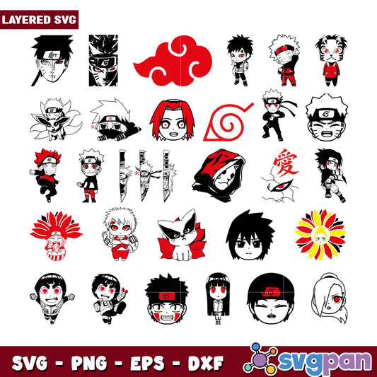 Naruto Characters SVG Bundle