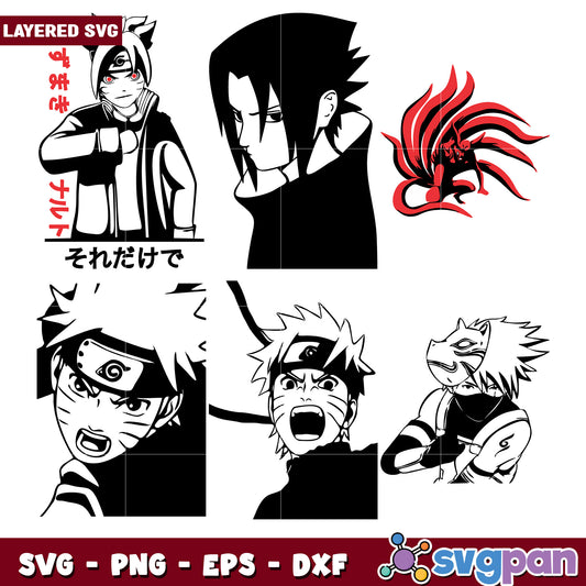 Naruto Characters SVG Bundle for Creative Projects