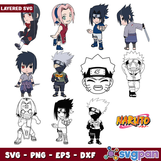 Naruto Chibi Bundle SVG Cut Files