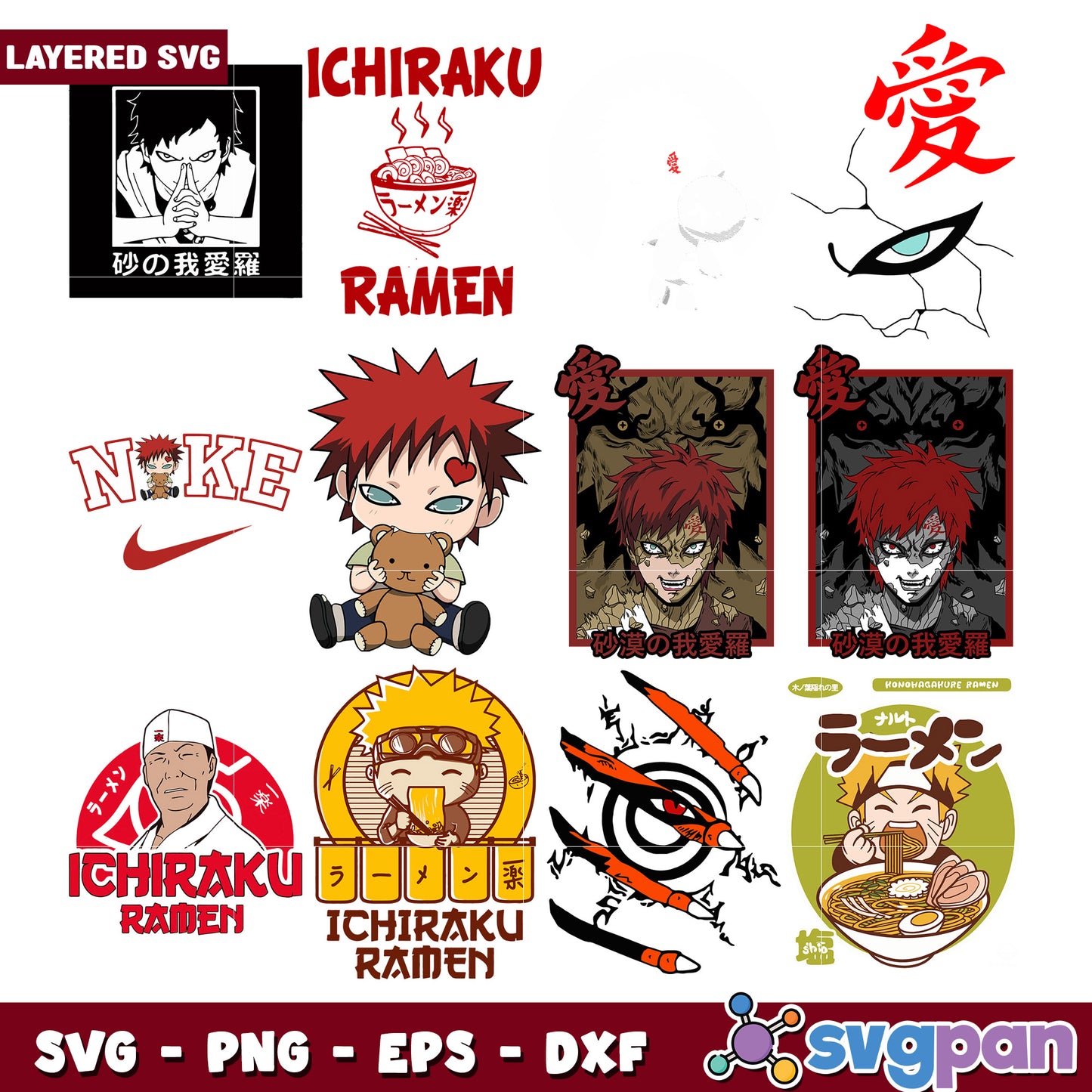Naruto Ramen SVG Bundle Layered Designs