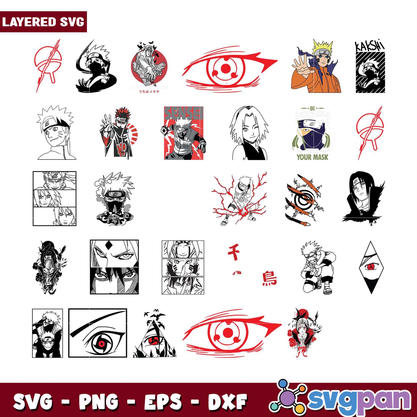 Naruto SVG Bundle 20 Layered Designs