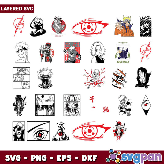 Naruto SVG Bundle 20 Layered Designs