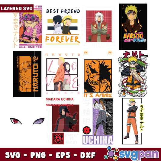 Naruto SVG Bundle Layered Anime Designs