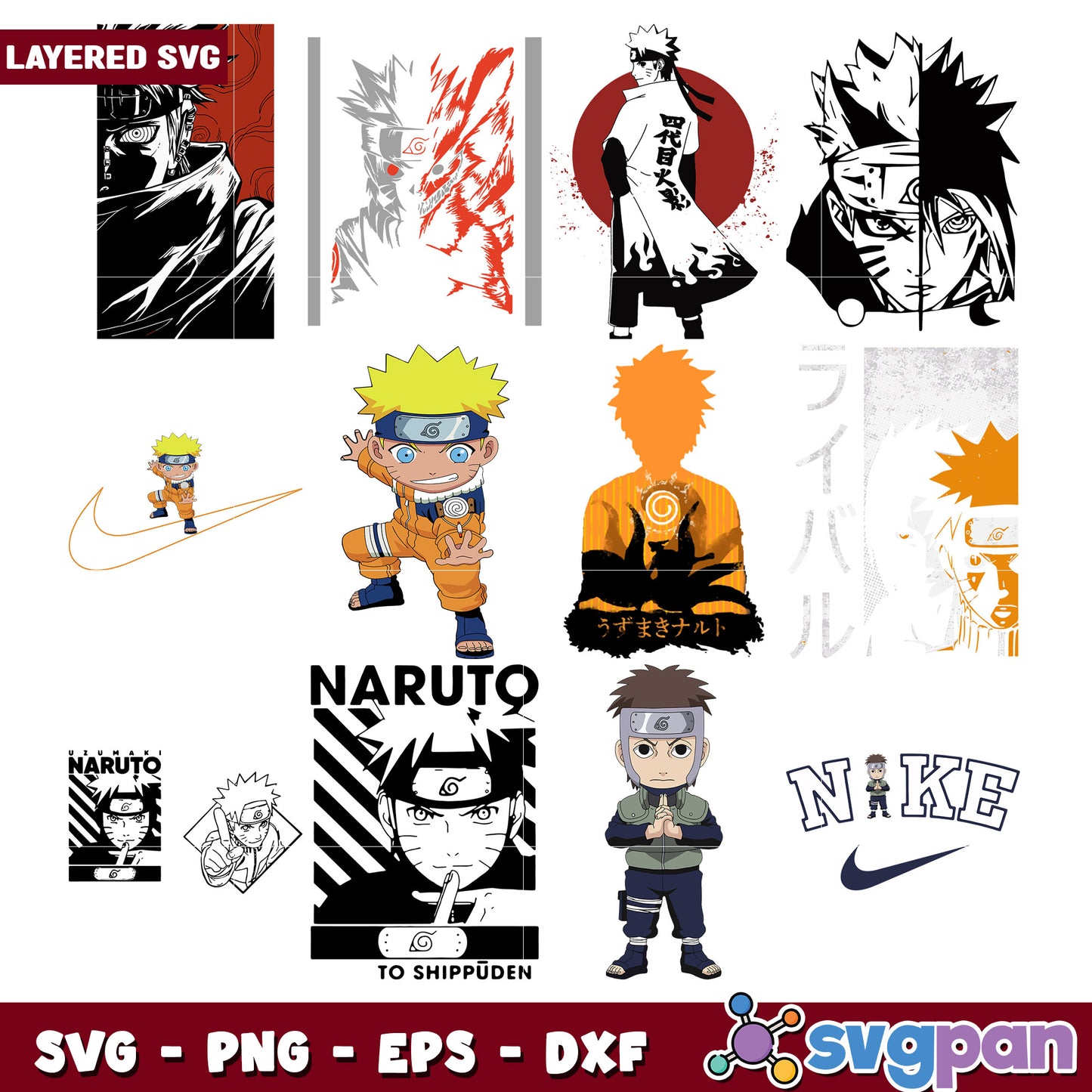 Naruto SVG Bundle Layered Designs & PNG