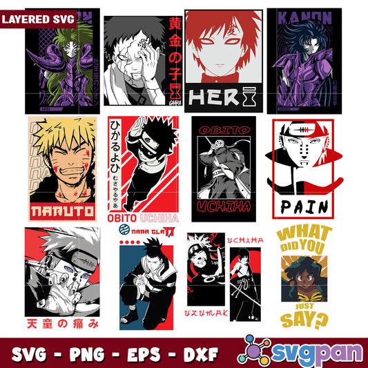Naruto SVG Bundle Layered Designs for Crafts