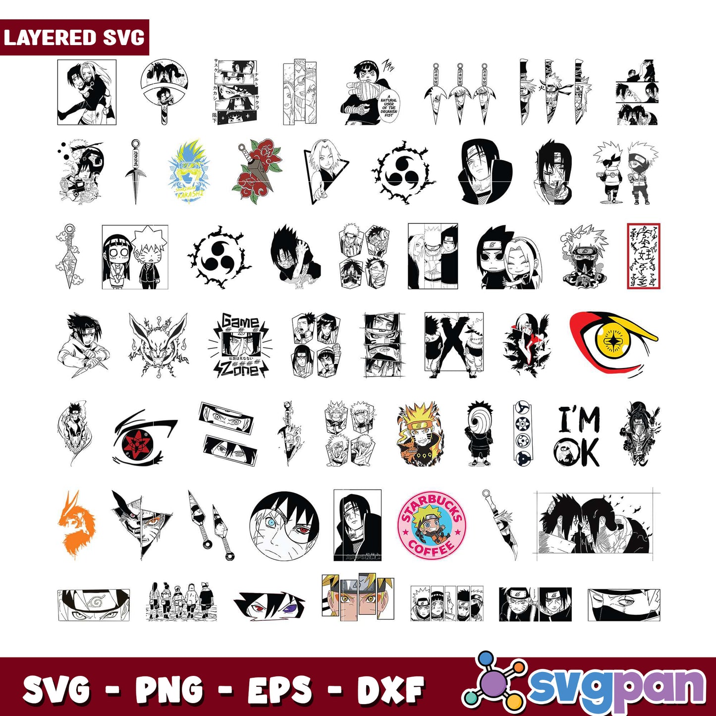 Naruto SVG Bundle Layered Files