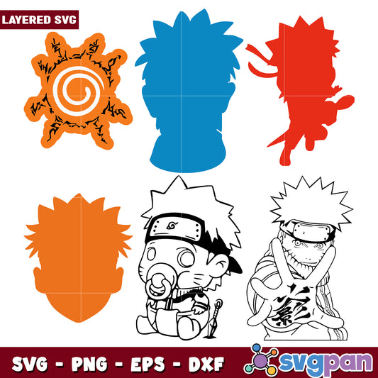 Naruto SVG Bundle Layered PNG EPS DXF