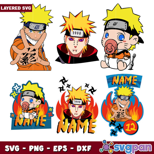 Naruto Themed SVG Bundle Cute Clipart Collection