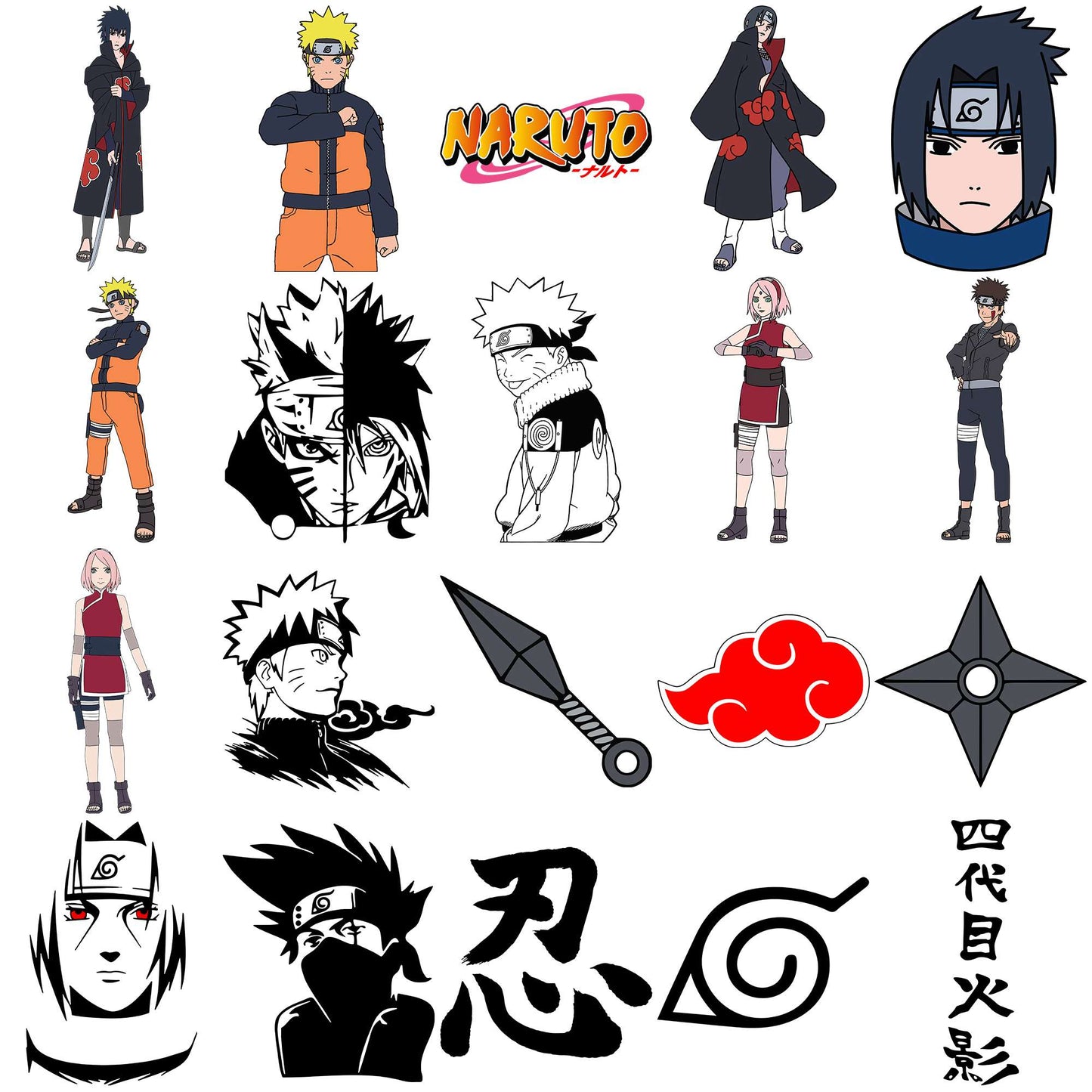 Naruto set svg bundle, naruto characters svg, naruto shippuden svg