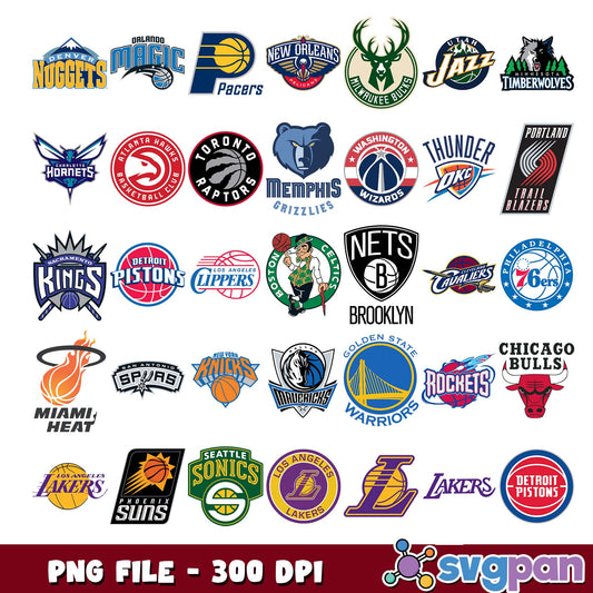 Nba team logos png bundle
