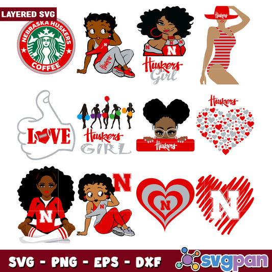 Nebraska Huskers Girl SVG Bundle