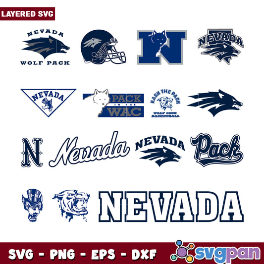 Nevada Wolf Pack Bundle SVG Designs for Uploads