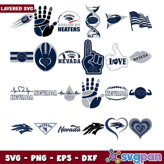 Nevada Wolfpack SVG Bundle Layered Designs