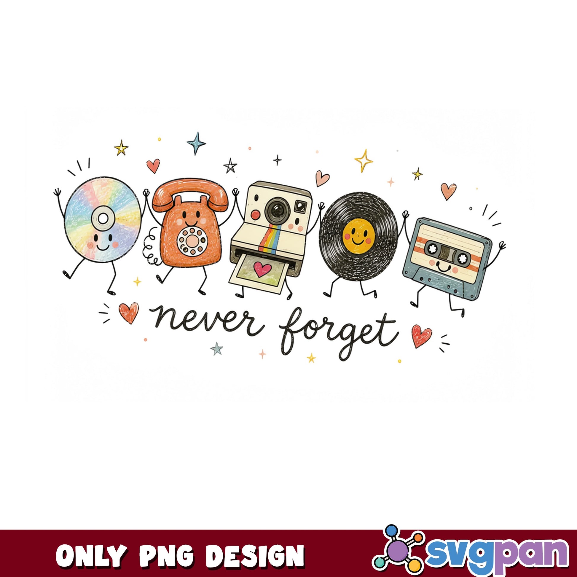 Never Forget Retro PNG, Vintage Cassette Tape PNG, 90s Nostalgia PNG