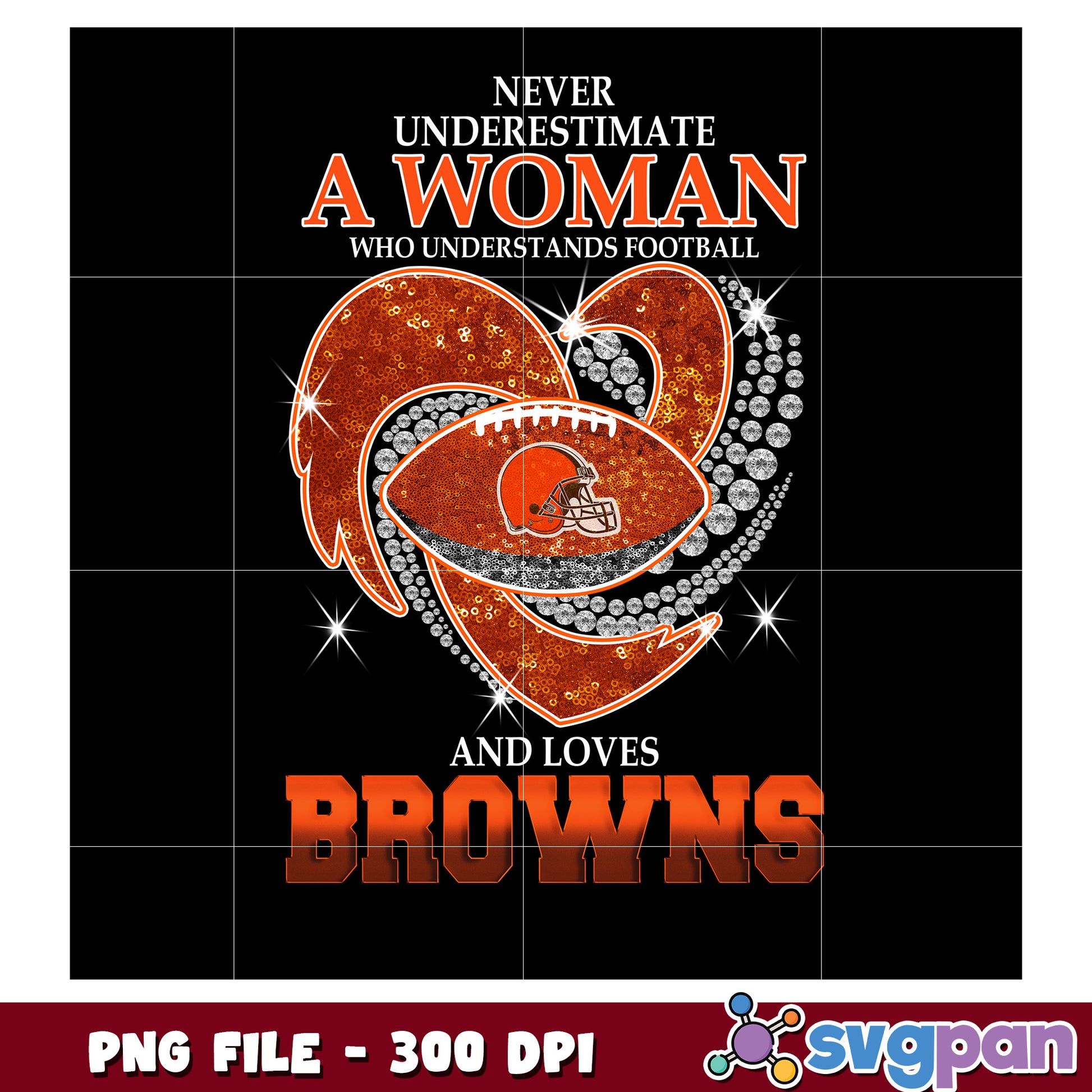 Never underestimate women who understand and loves browns png, nfl logo png