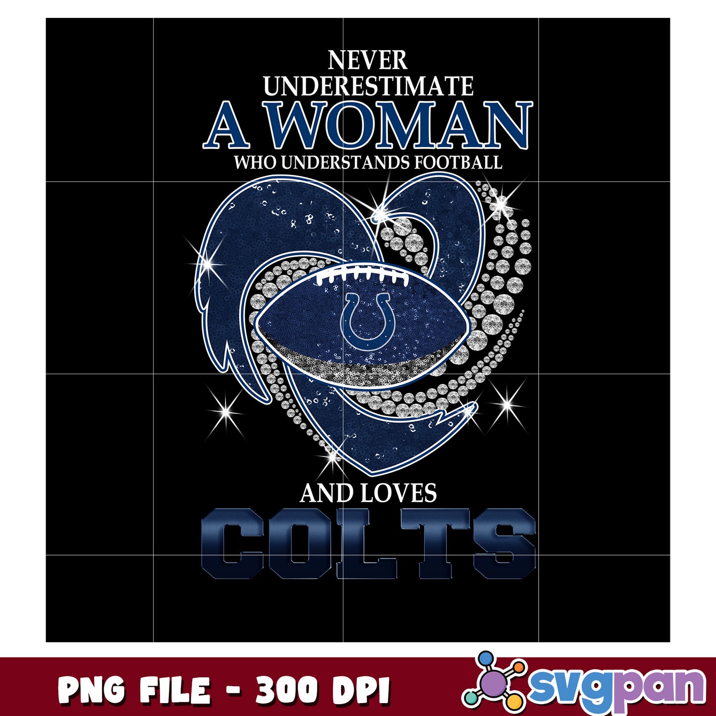 Never underestimate women who understand and loves colts png, nfl logo png