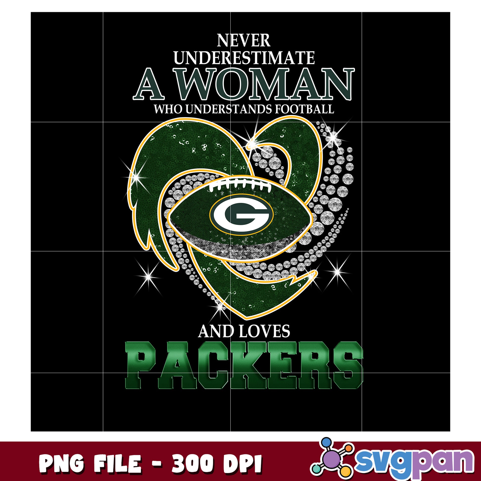 Never underestimate women who understand and loves packers png, nfl logo png