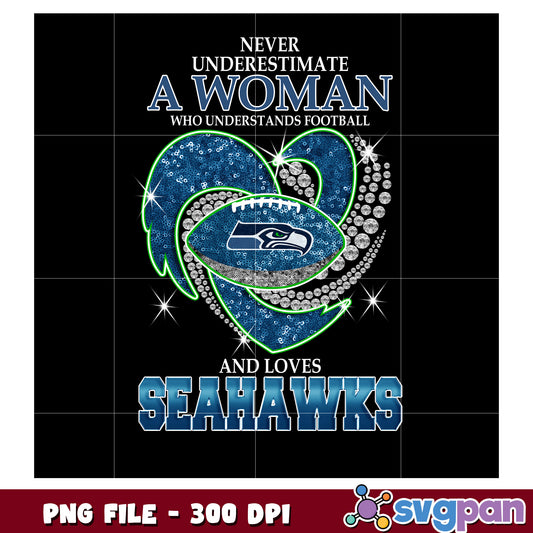 Never underestimate women who understand and loves seahawks png, nfl teams png