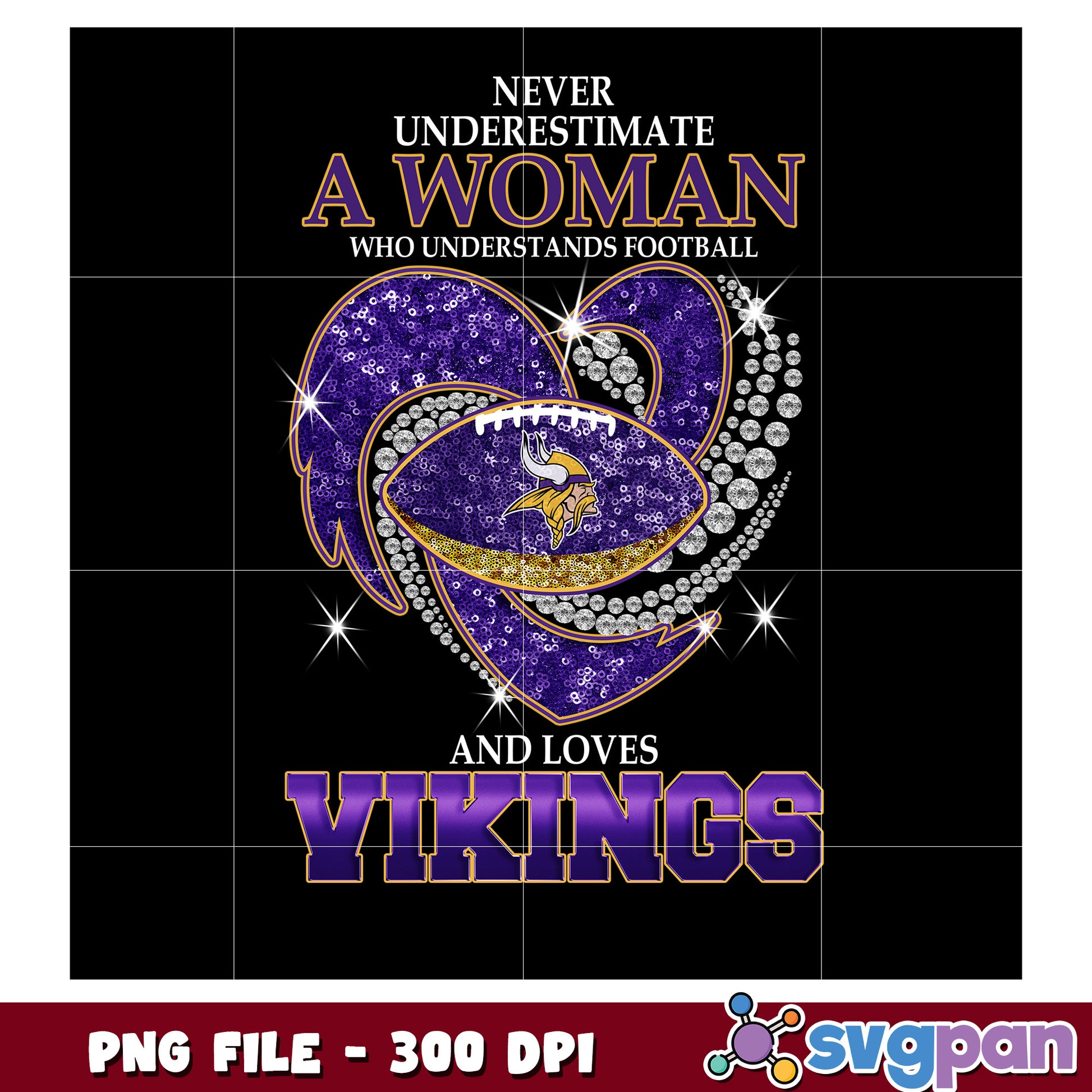 Never underestimate women who understand and loves vikings png, nfl teams png
