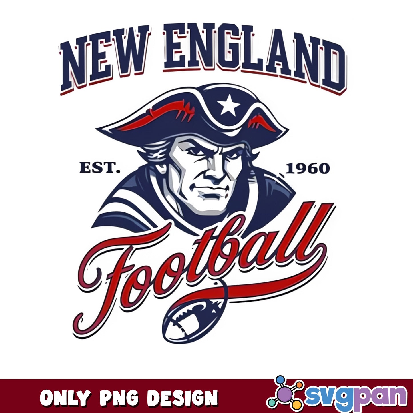 New England Football PNG, Patriots Football Est 1960, NFL PNG